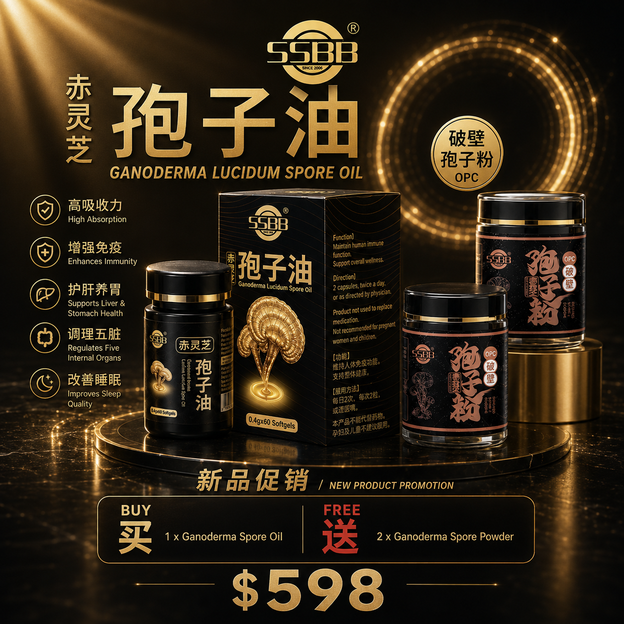 SSBB Lingzhi Spore oil (capsules)
